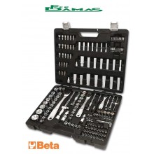 ASSORTIMENTO 1/4"- 3/8" - 1/2" 45 CHIAVI A BUSSOLA - 35 INSERTI BIT - 4 BRUGOLE - 14 ACCESSORI BETA ART. BW 903E/C170